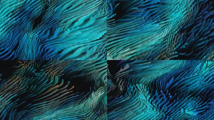 抽象艺术粒子海洋波浪涌动创意投影9806