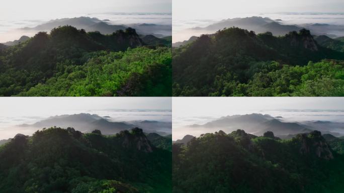 辽宁鞍山千山景区风光航拍日出云海2