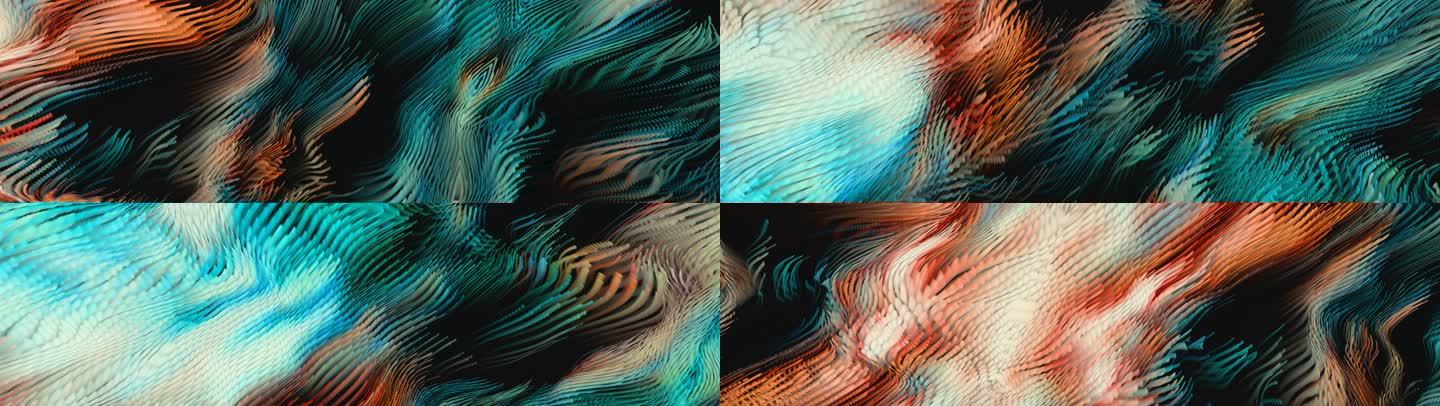 抽象艺术粒子海洋波浪涌动创意投影1248