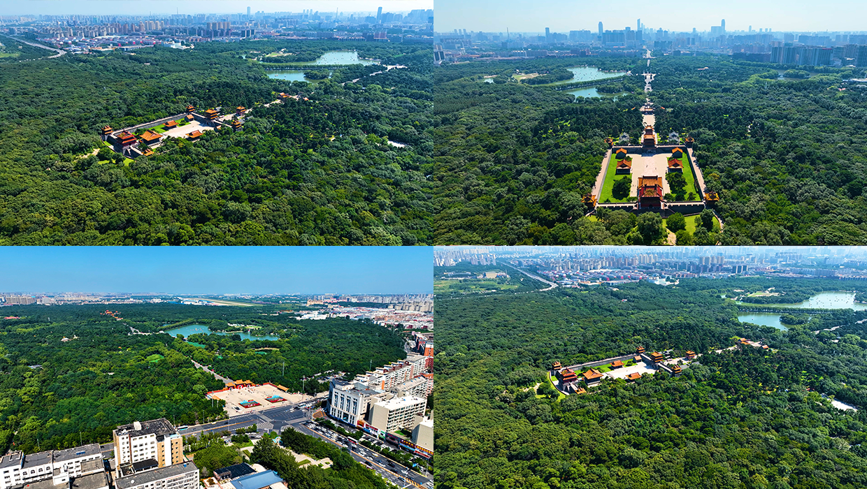 沈阳北陵公园北陵夏景航拍