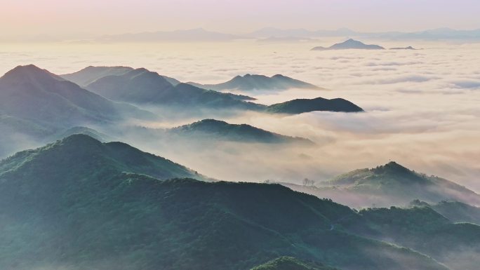 辽宁鞍山千山景区风光航拍日出云海22