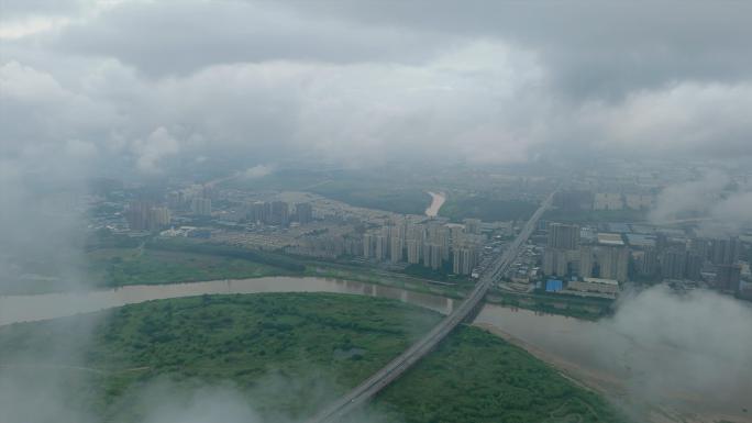 4K西安浐灞湿地航拍