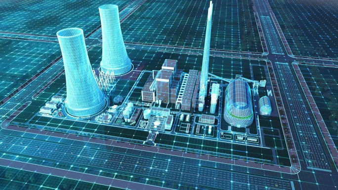 科技工厂科技电力数字孪生虚拟现实转换