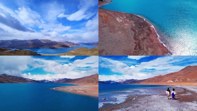 西藏拉萨羊湖羊卓雍措藏区湖泊风光西藏旅游