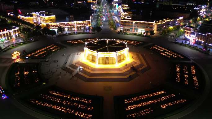 新疆特克斯八卦城夜景