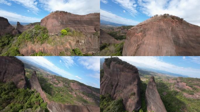fpv穿越机航拍韶关仁化丹霞山5A景区