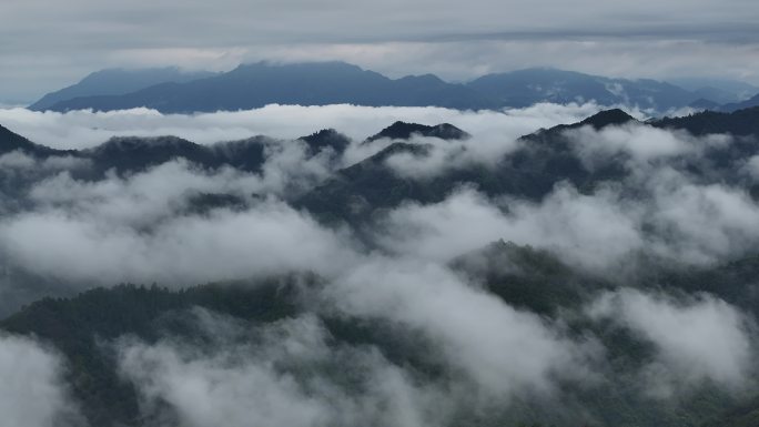 临安龙岗云海山川大山风景云雾