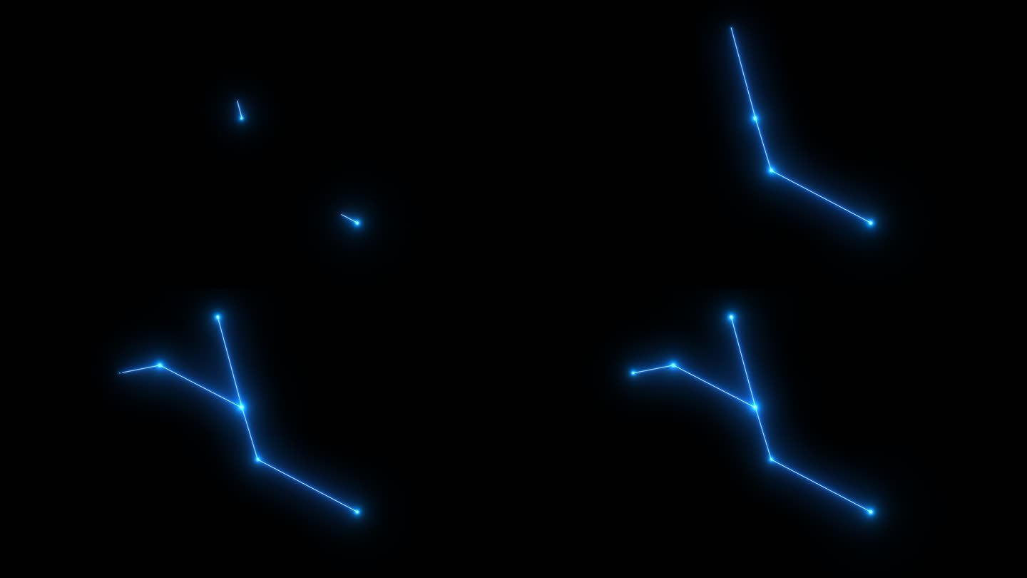 4K星座巨蟹座光点连线-alpha通道