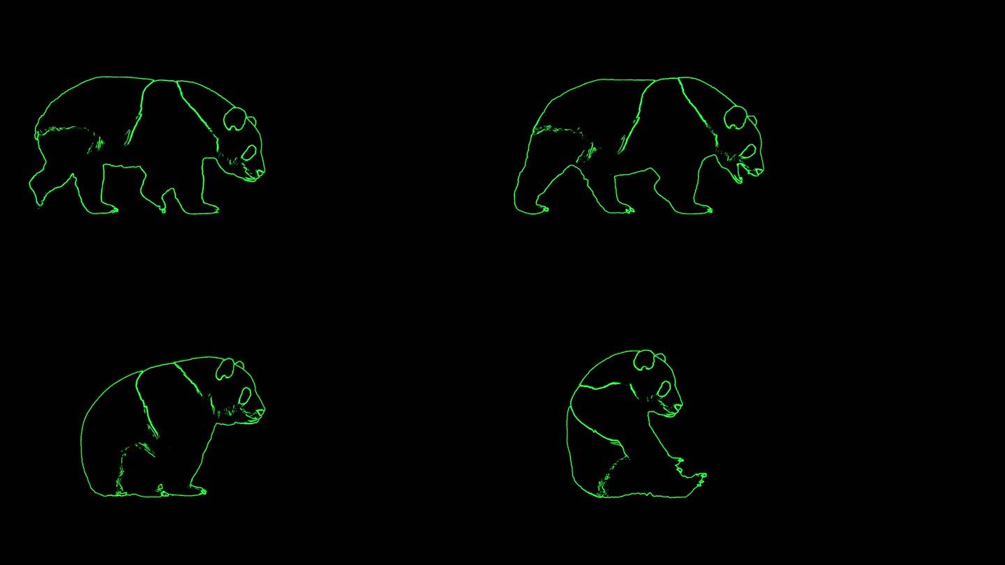 激光投影熊猫
