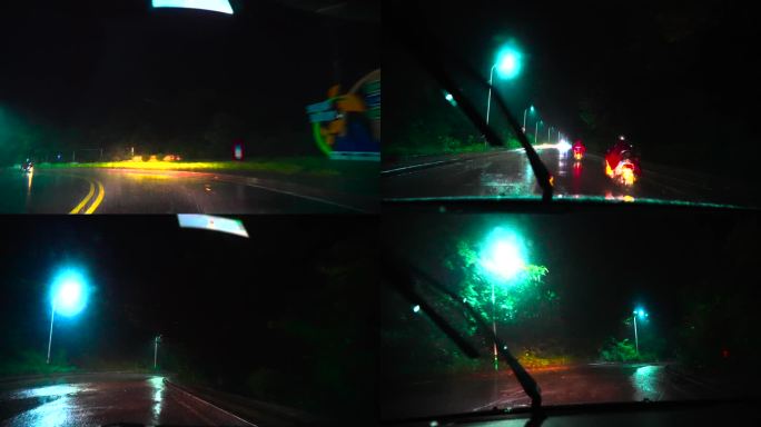 下雨天夜晚山路行车雨夜行车安全
