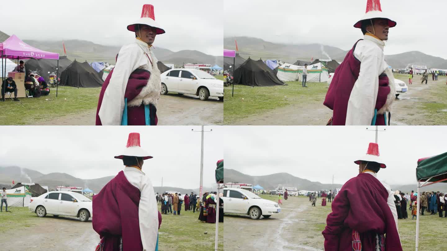 藏族妇女 牧场 农场 草场 高原赛马