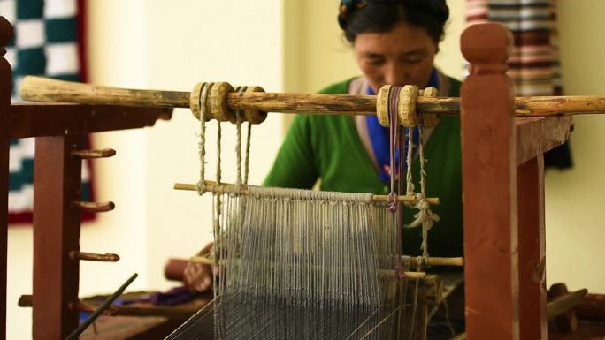 古老 纺织 平纹织机 手艺 文化遗产
