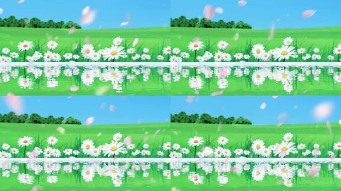 樱花飘落视频卡通背景