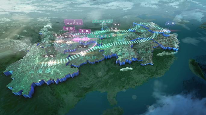 长江经济圈卫星图