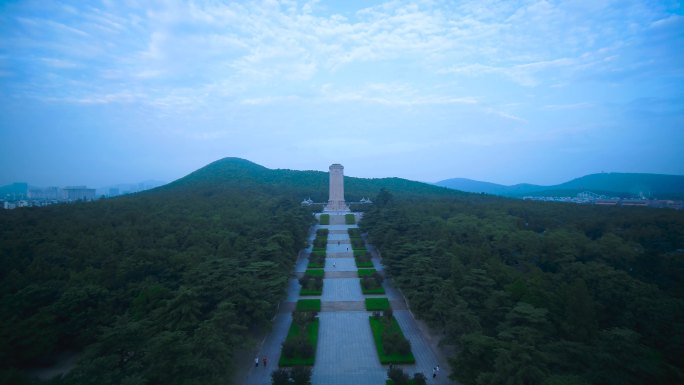 淮海战役纪念碑拉远4k航拍