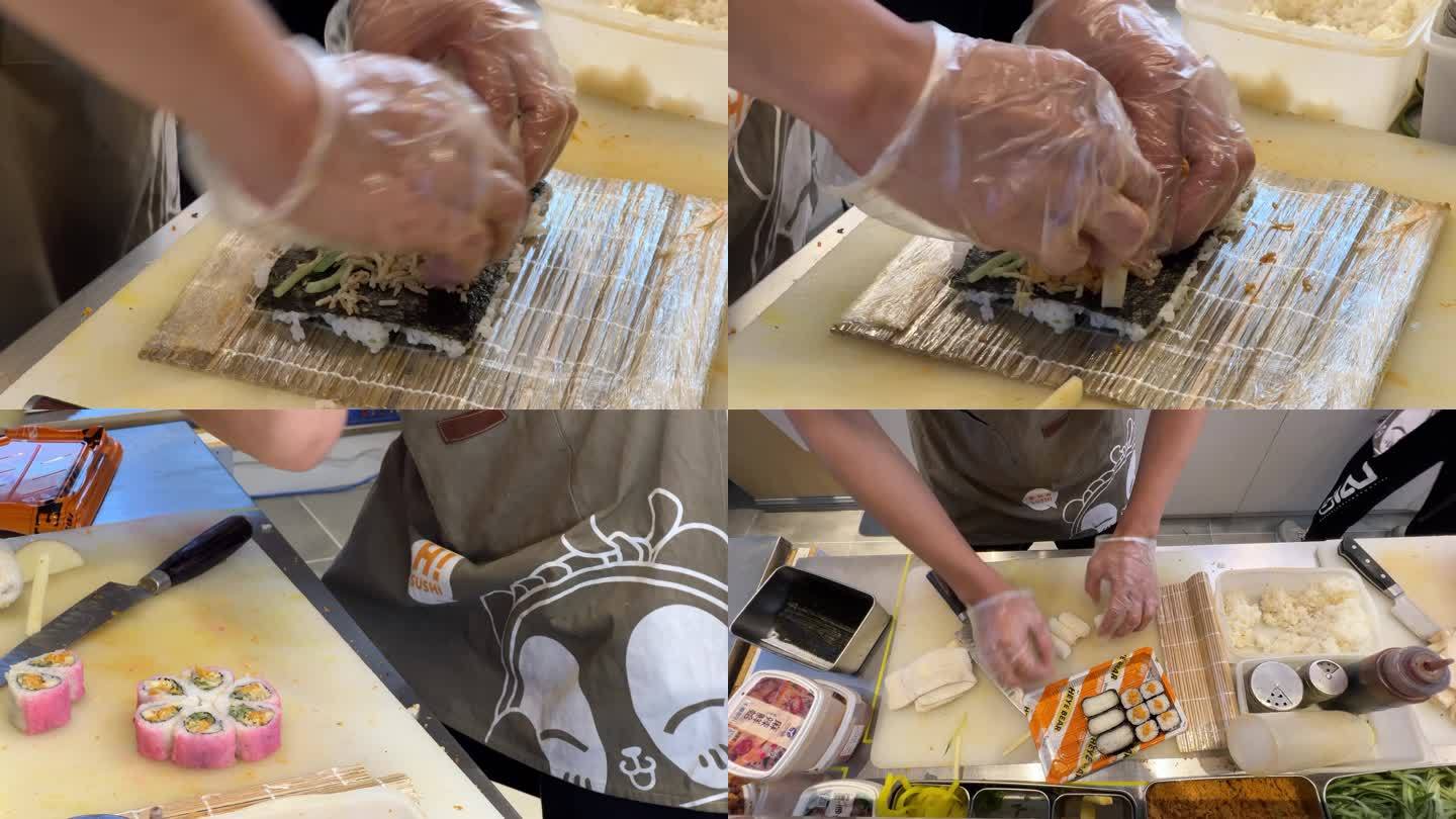 制作寿司 居酒屋 日本小吃 美食制作过程