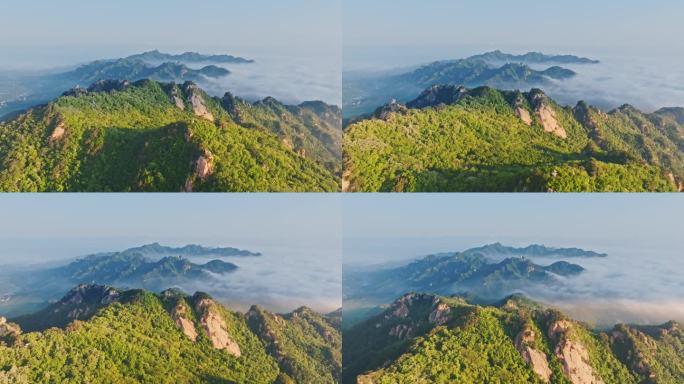 辽宁鞍山千山景区风光航拍日出云海25