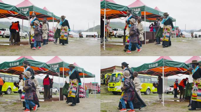 藏族妇女 牧场 农场 草场 高原赛马节