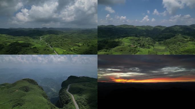 唯美壮丽高山草原自然风景