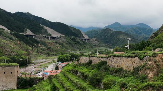 山西忻州白草口村航拍