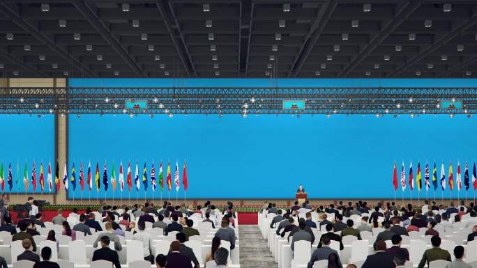 4K会议中心 国际峰会 可更换背板带通道