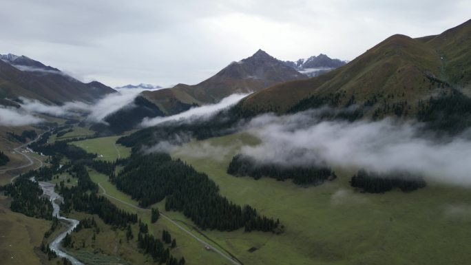 草原云雾   舒适风景   独库公路风光