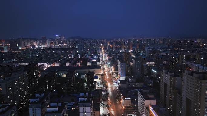 辽宁鞍山铁西区航拍夜景素材12