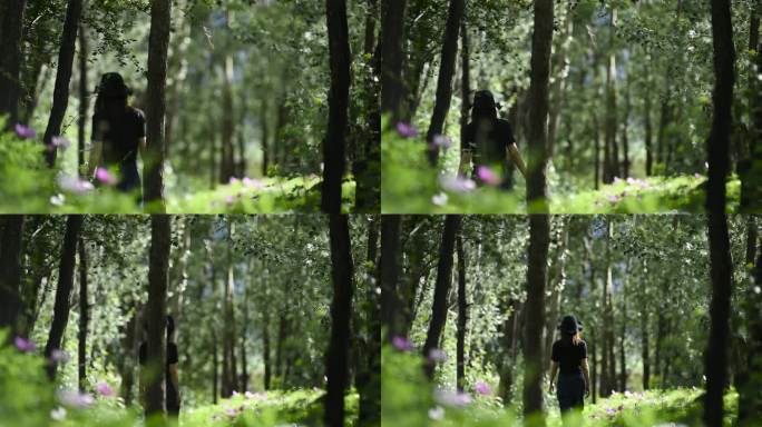 女性 脚步 树林 丛林漫步 山间 野林