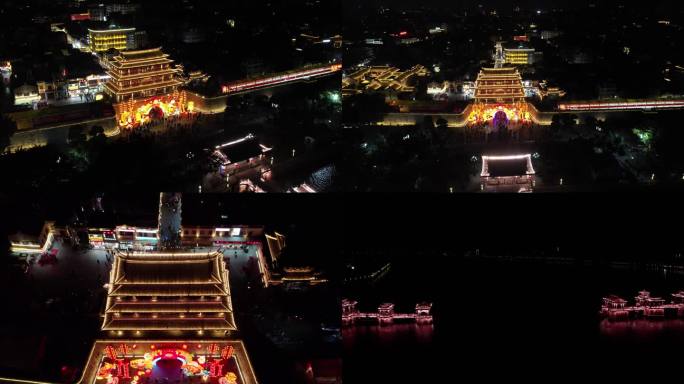 潮州湘子桥夜景航拍实拍