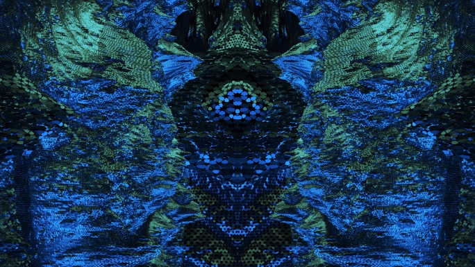 【4K背景】蓝绿奢华碎片镜像迷幻炫酷空间