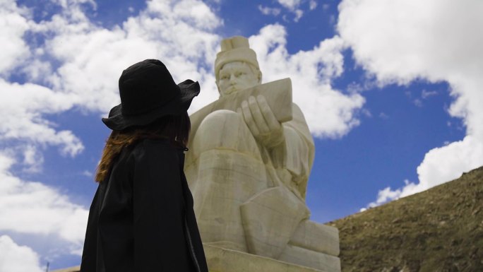 吞弥桑布扎雕像 雕像 尼木雕像 旅游
