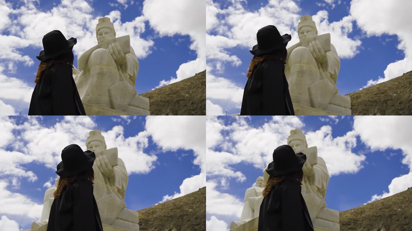 吞弥桑布扎雕像 雕像 尼木雕像 旅游