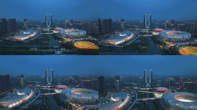 奥体 杭州之门夜景