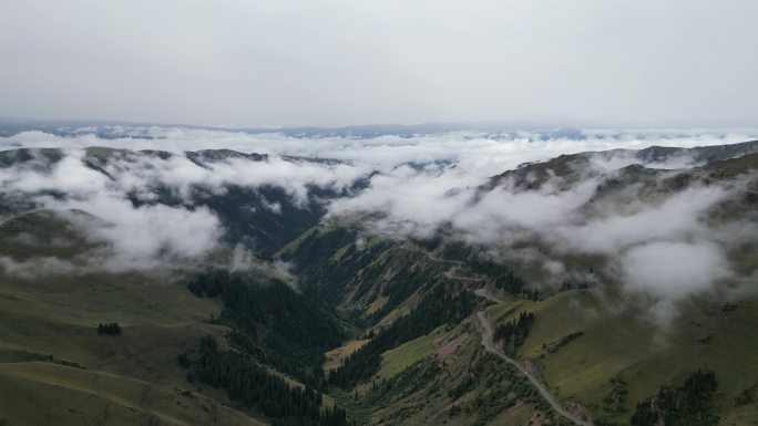 草原云雾   舒适风景   独库公路风光