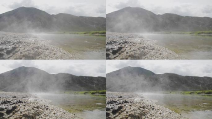 正在喷涌的温泉 野温泉 火山爆发自然景观