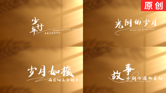 【原创】简约光影清新文艺字幕文字标题片头