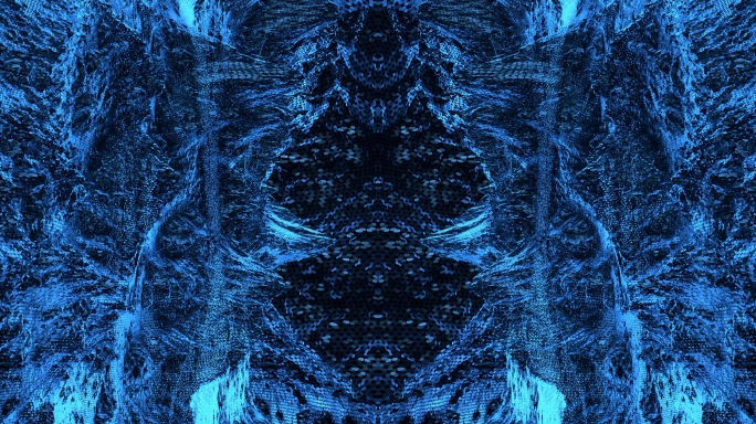 【4K背景】炫蓝奢华镜像迷幻艺术碎片空间