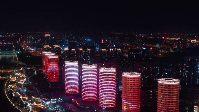 万达夜景 如意河夜景