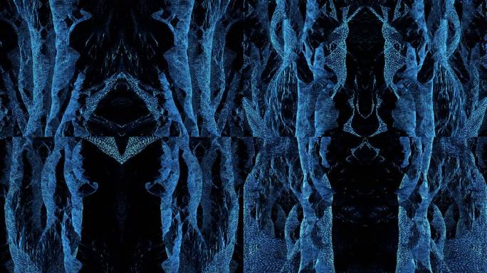 【4K背景】水蓝暗黑镜像魔幻碎片神秘空间