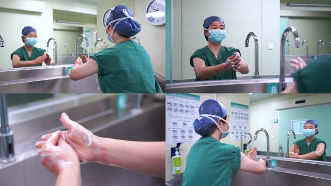 【4K】医生手术前洗手