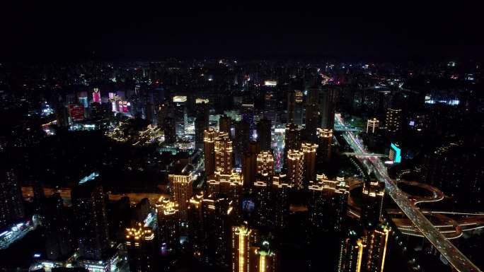 4K航拍九龙坡区唯美夜景