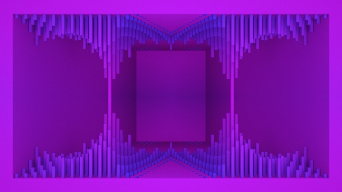 【裸眼3D】炫紫几何立体空间虚幻矩阵墙体