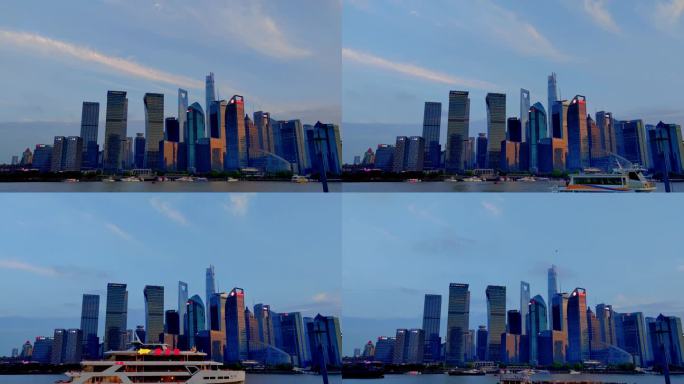 上海黄浦江虹口北外滩城市建筑风光延时摄影
