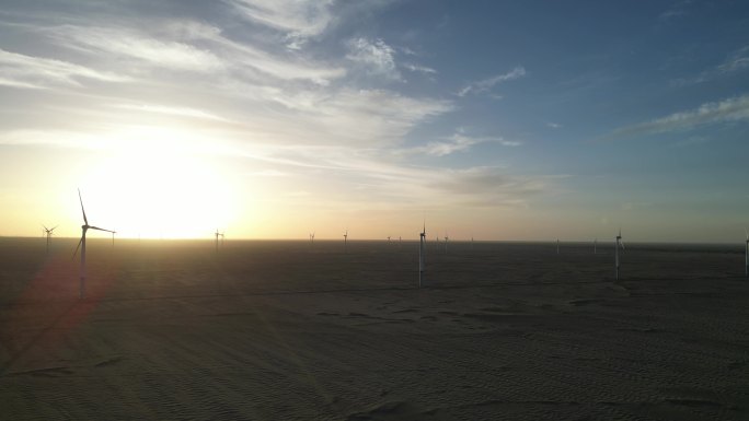沙漠戈壁  风力发电