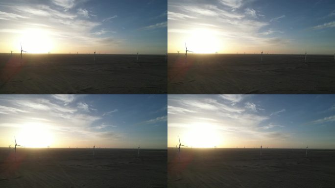 沙漠戈壁  风力发电