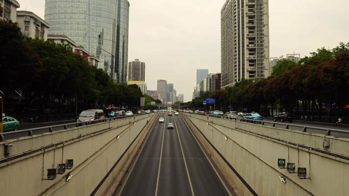 广州车流车水马龙城市交通