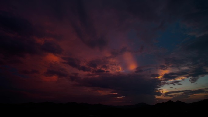 日落夕阳晚霞天空云彩夜幕降临时间流逝