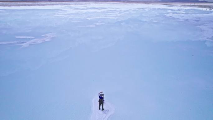 青海风光大柴旦翡翠湖航拍、延时