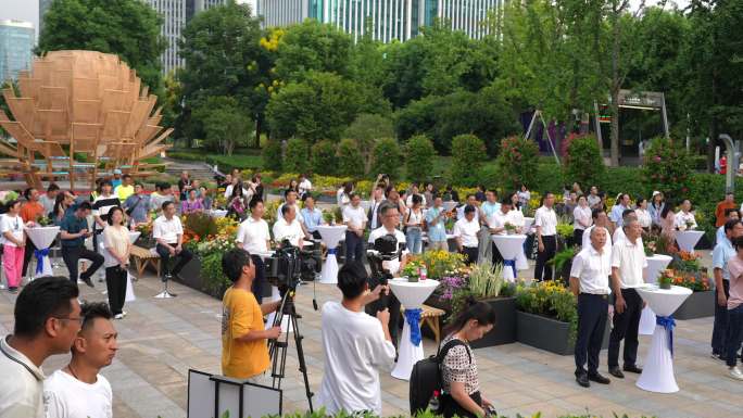 杭州钱江世纪城公园建成开园仪式现场环境