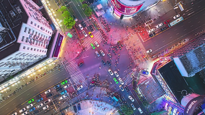 南昌中山路十字路口延时2